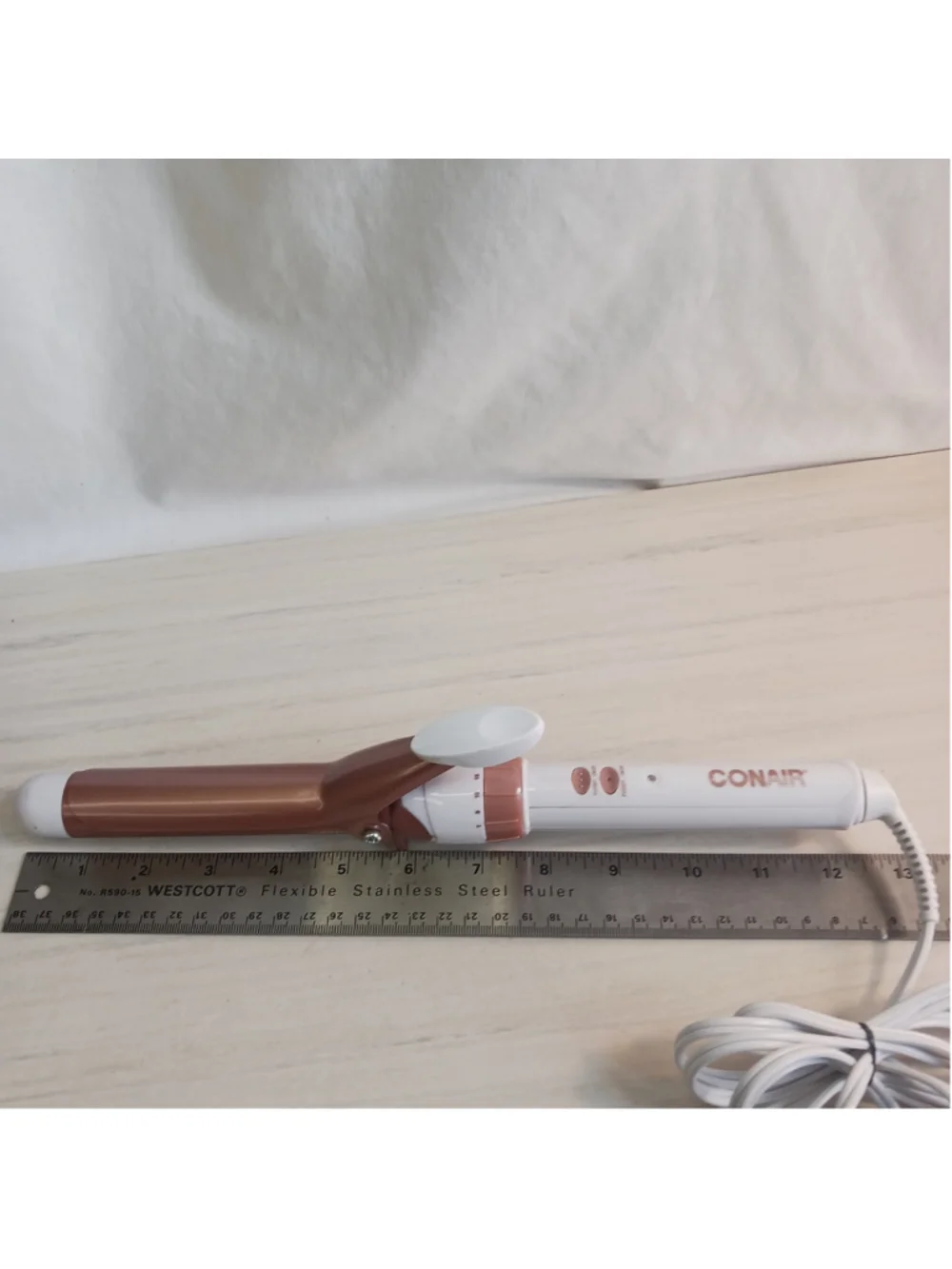 Conair Double Ceramic 1 Inch Curling Iron White Rose Gold